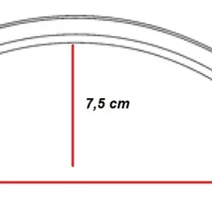 Fermavetro 1/4 di cerchio curva sagoma D esterna in Baia 1800 20517 est Op = Op